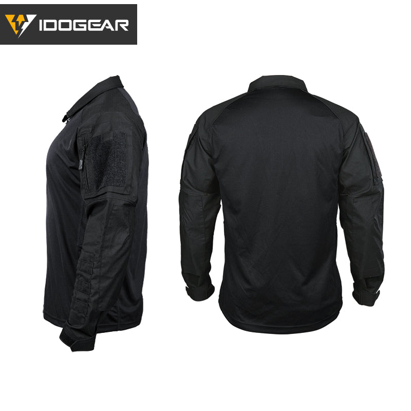 IDOGEAR UFS Tactical Shirt BDU Combat Clothes With Elbow Pads with Arm Big Pockets Slight Elasticity Shirt Breathable Top 3116