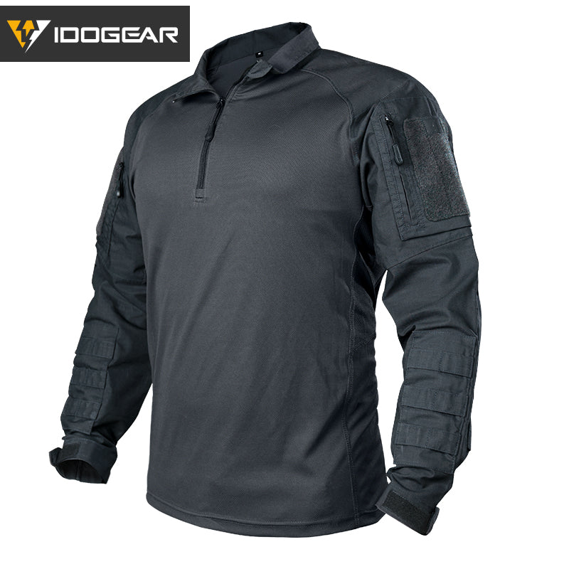 IDOGEAR UFS Tactical Shirt BDU Combat Clothes With Elbow Pads with Arm Big Pockets Slight Elasticity Shirt Breathable Top 3116