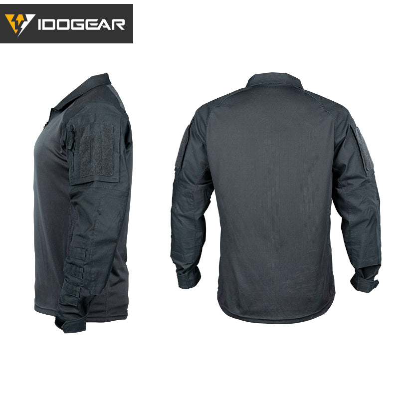 IDOGEAR UFS Tactical Shirt BDU Combat Clothes With Elbow Pads with Arm Big Pockets Slight Elasticity Shirt Breathable Top 3116