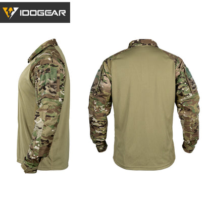 IDOGEAR UFS Tactical Shirt BDU Combat Clothes With Elbow Pads with Arm Big Pockets Slight Elasticity Shirt Breathable Top 3116