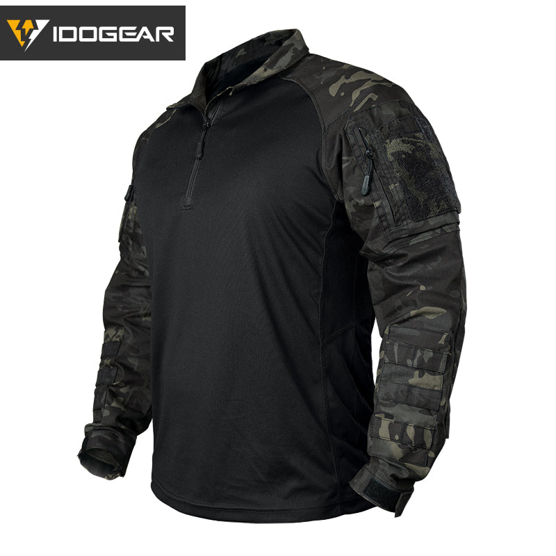 IDOGEAR UFS Tactical Shirt BDU Combat Clothes With Elbow Pads with Arm Big Pockets Slight Elasticity Shirt Breathable Top 3116