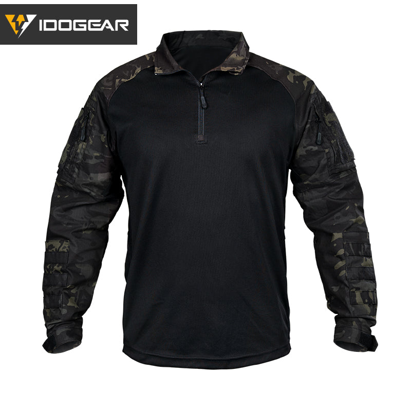 IDOGEAR UFS Tactical Shirt BDU Combat Clothes With Elbow Pads with Arm Big Pockets Slight Elasticity Shirt Breathable Top 3116