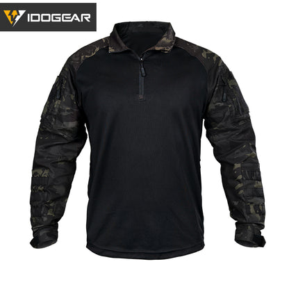 IDOGEAR UFS Tactical Shirt BDU Combat Clothes With Elbow Pads with Arm Big Pockets Slight Elasticity Shirt Breathable Top 3116