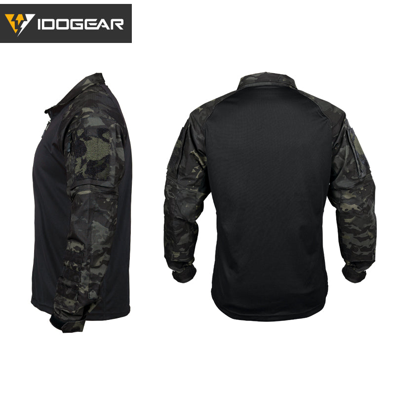 IDOGEAR UFS Tactical Shirt BDU Combat Clothes With Elbow Pads with Arm Big Pockets Slight Elasticity Shirt Breathable Top 3116
