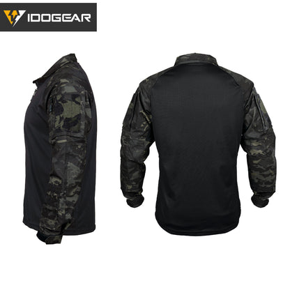 IDOGEAR UFS Tactical Shirt BDU Combat Clothes With Elbow Pads with Arm Big Pockets Slight Elasticity Shirt Breathable Top 3116