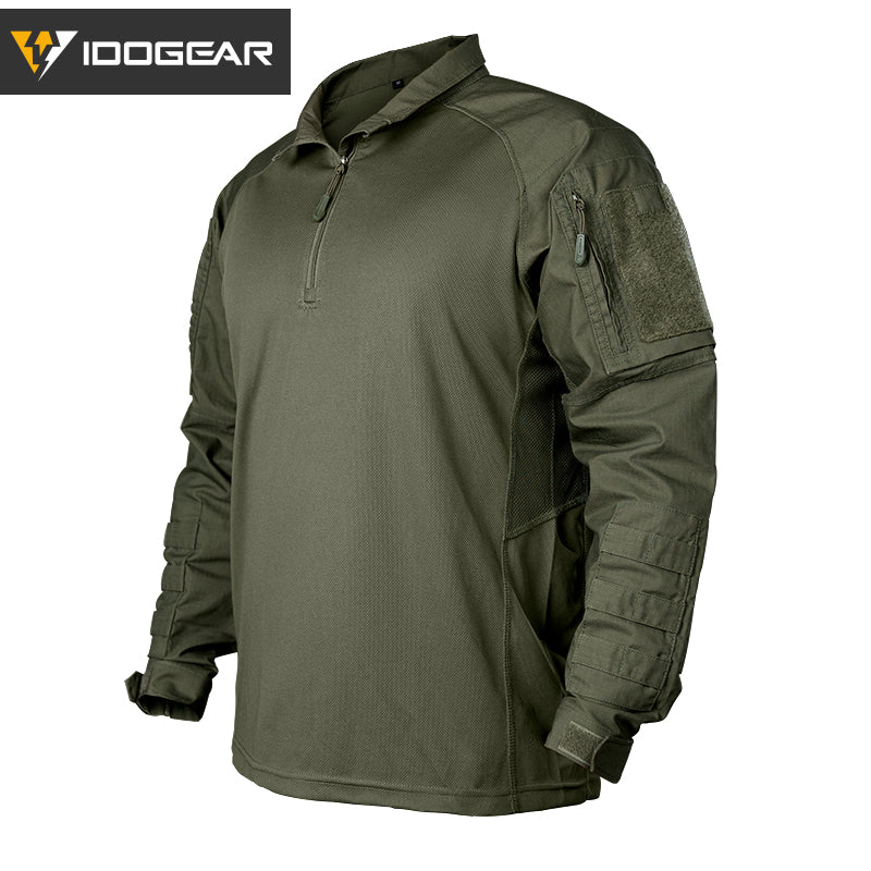 IDOGEAR UFS Tactical Shirt BDU Combat Clothes With Elbow Pads with Arm Big Pockets Slight Elasticity Shirt Breathable Top 3116