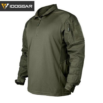 IDOGEAR UFS Tactical Shirt BDU Combat Clothes With Elbow Pads with Arm Big Pockets Slight Elasticity Shirt Breathable Top 3116