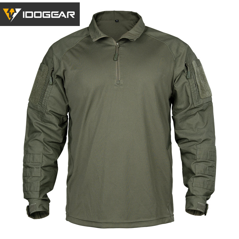 IDOGEAR UFS Tactical Shirt BDU Combat Clothes With Elbow Pads with Arm Big Pockets Slight Elasticity Shirt Breathable Top 3116