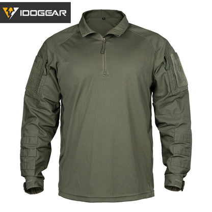 IDOGEAR UFS Tactical Shirt BDU Combat Clothes With Elbow Pads with Arm Big Pockets Slight Elasticity Shirt Breathable Top 3116
