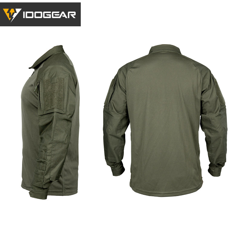 IDOGEAR UFS Tactical Shirt BDU Combat Clothes With Elbow Pads with Arm Big Pockets Slight Elasticity Shirt Breathable Top 3116