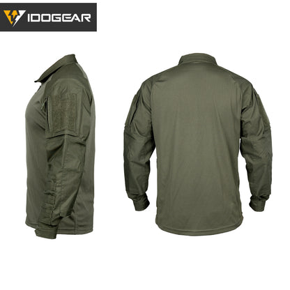 IDOGEAR UFS Tactical Shirt BDU Combat Clothes With Elbow Pads with Arm Big Pockets Slight Elasticity Shirt Breathable Top 3116