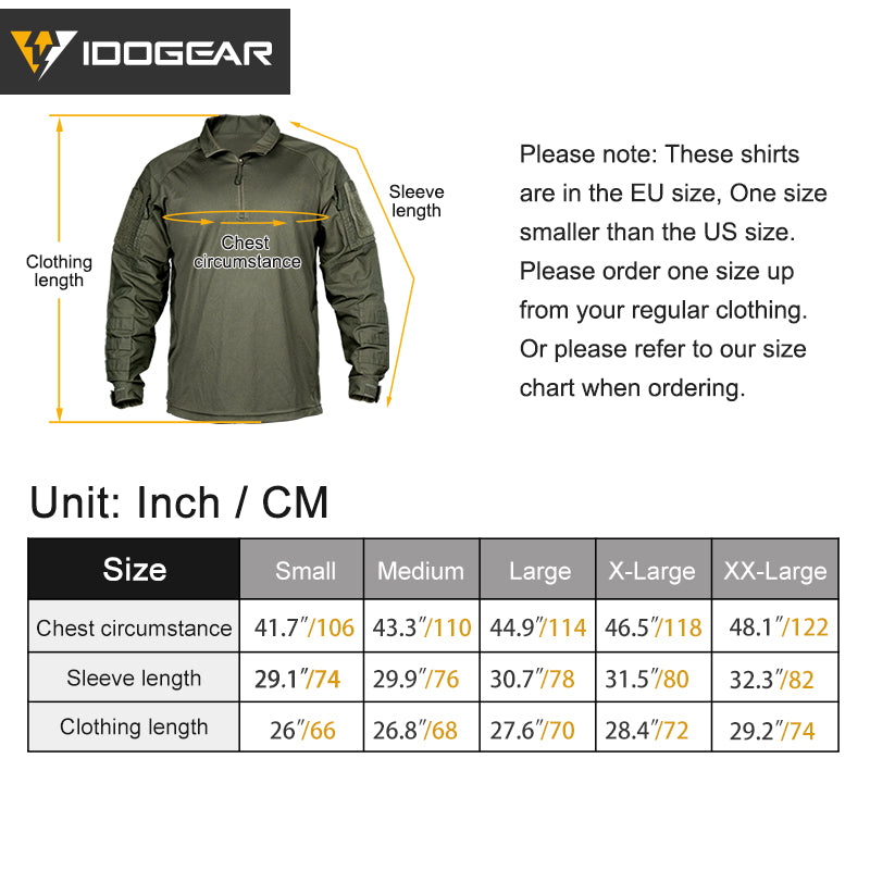 IDOGEAR UFS Tactical Shirt BDU Combat Clothes With Elbow Pads with Arm Big Pockets Slight Elasticity Shirt Breathable Top 3116