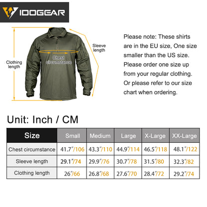 IDOGEAR UFS Tactical Shirt BDU Combat Clothes With Elbow Pads with Arm Big Pockets Slight Elasticity Shirt Breathable Top 3116