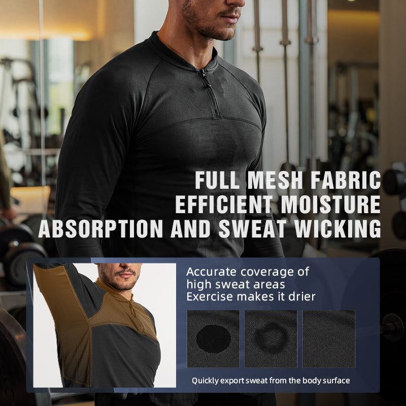 IDOGEAR Sports Shirt Long Sleeve Quick Dry Training Shirt for Outdoors Hiking Gym 3119