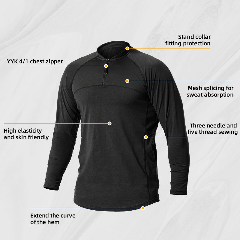 IDOGEAR Sports Shirt Long Sleeve Quick Dry Training Shirt for Outdoors Hiking Gym 3119