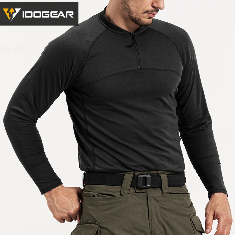 IDOGEAR Sports Shirt Long Sleeve Quick Dry Training Shirt for Outdoors Hiking Gym 3119