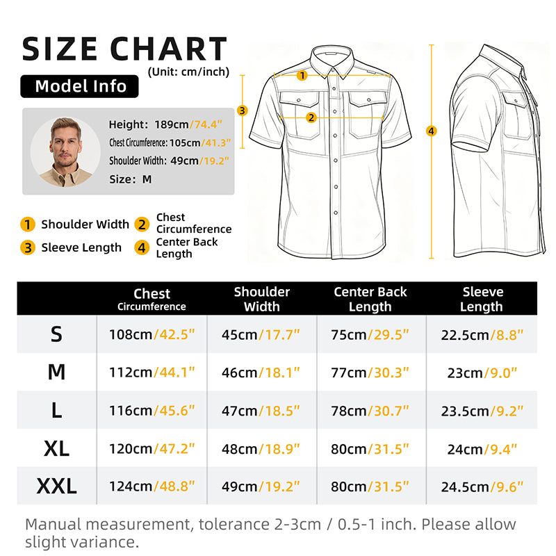 IDOGEAR Men's Ripstop Short Sleeve Work Shirt Breathable Outdoor Hiking Shirt 3121