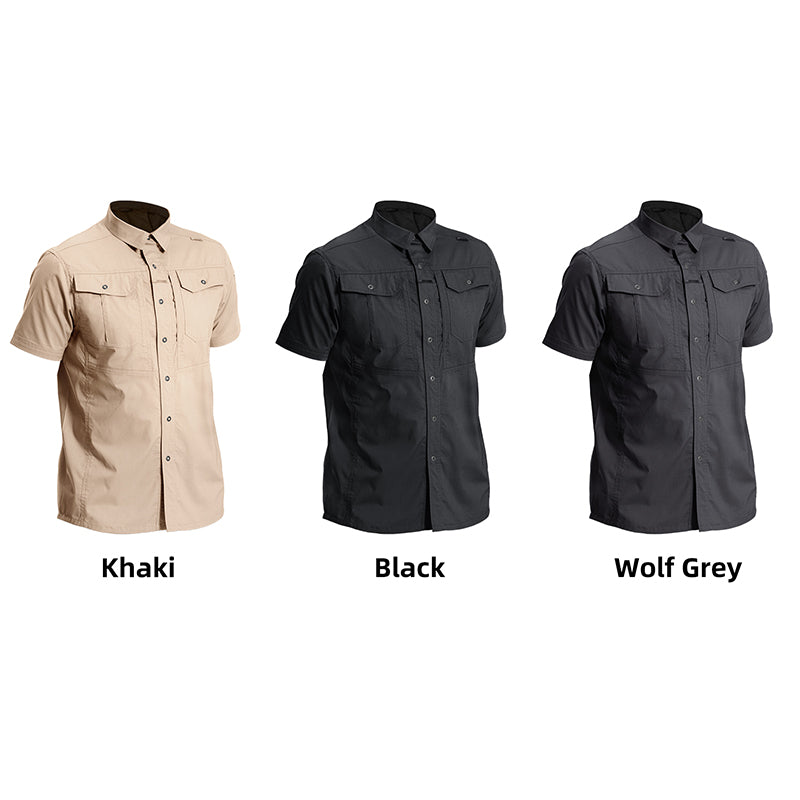 IDOGEAR Men's Ripstop Short Sleeve Work Shirt Breathable Outdoor Hiking Shirt 3121