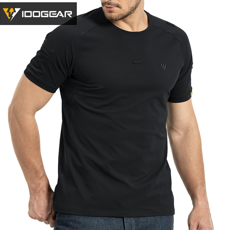 IDOGEAR Men's Stretch Short Sleeve Shirt 3D Tailored Outdoor Top for Daily Wear 3122
