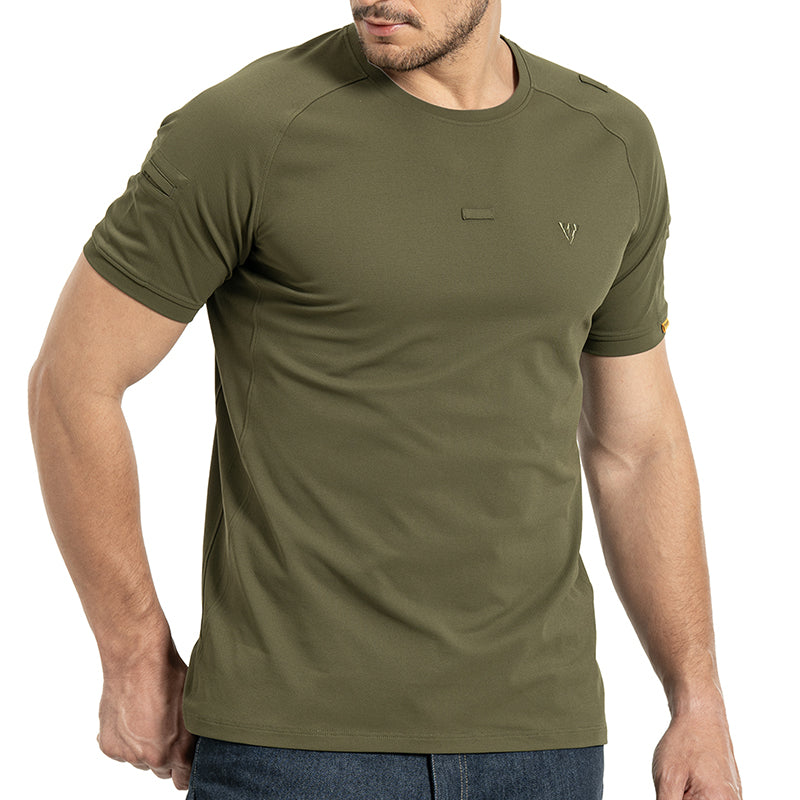 IDOGEAR Men's Stretch Short Sleeve Shirt 3D Tailored Outdoor Top for Daily Wear 3122
