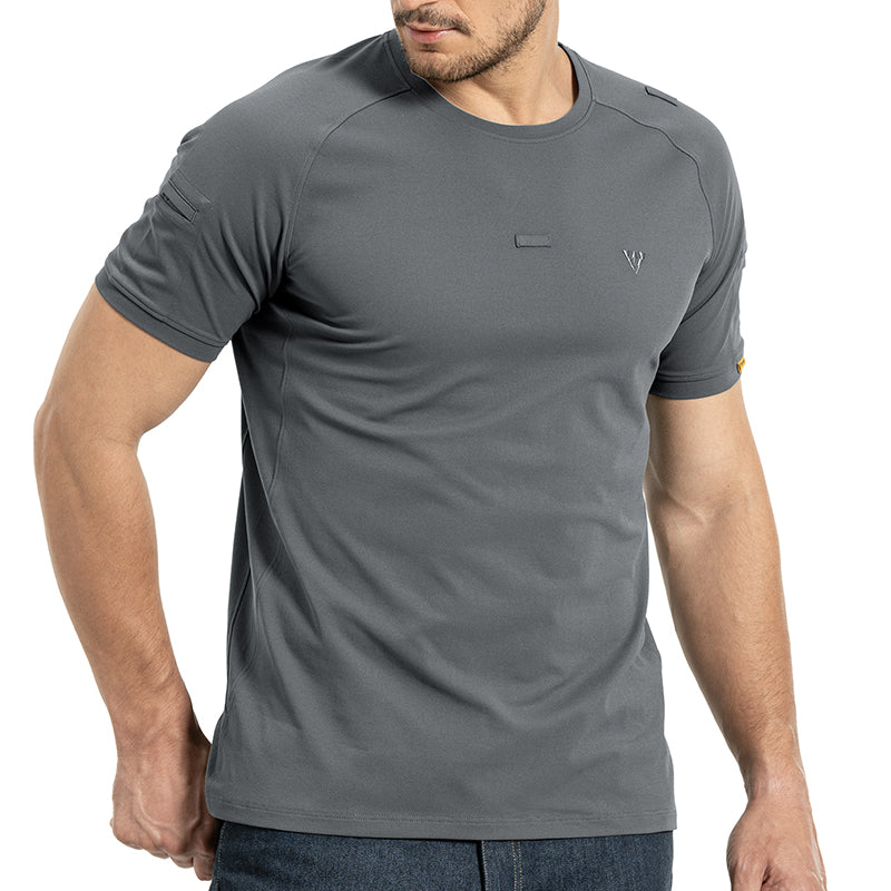 IDOGEAR Men's Stretch Short Sleeve Shirt 3D Tailored Outdoor Top for Daily Wear 3122