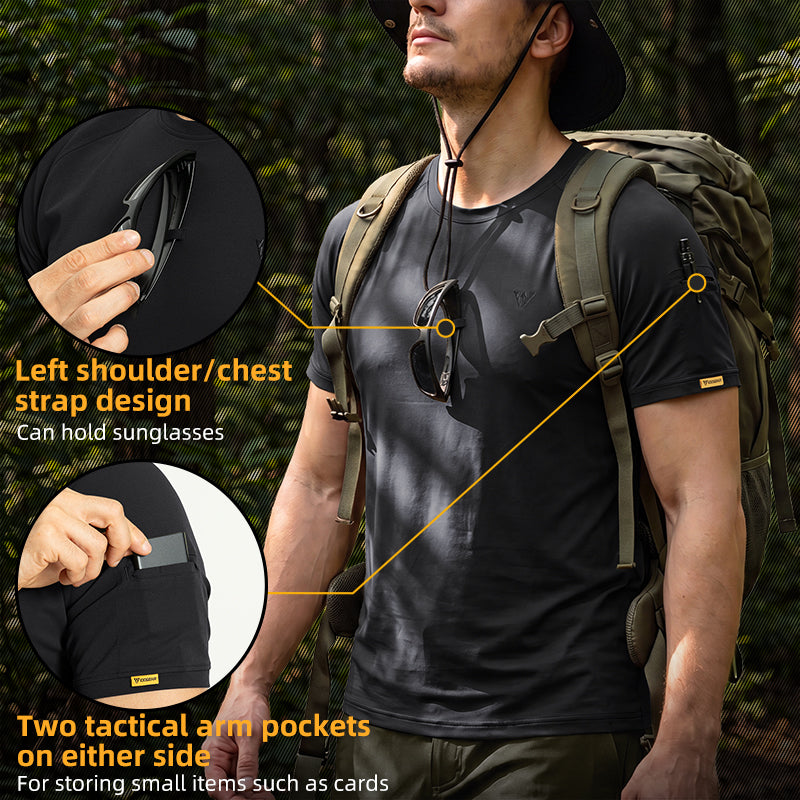 IDOGEAR Men's Stretch Short Sleeve Shirt 3D Tailored Outdoor Top for Daily Wear 3122