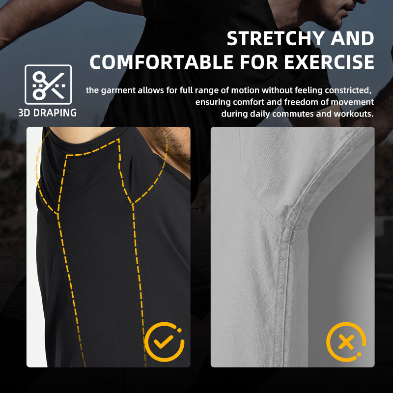IDOGEAR Men's Stretch Short Sleeve Shirt 3D Tailored Outdoor Top for Daily Wear 3122
