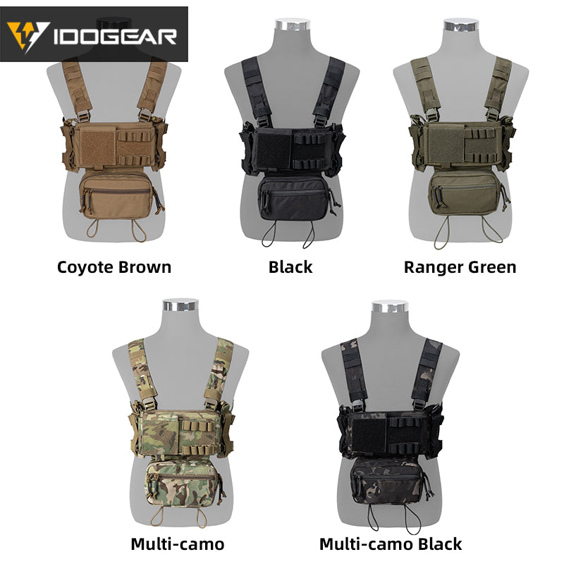 IDOGEAR MK3 Tactical Chest Rig Modular Lightweight Hunting Vest Full Set 5.56 Mag Pouch 3317