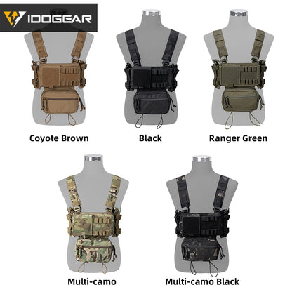 IDOGEAR MK3 Tactical Chest Rig Modular Lightweight Hunting Vest Full Set 5.56 Mag Pouch 3317