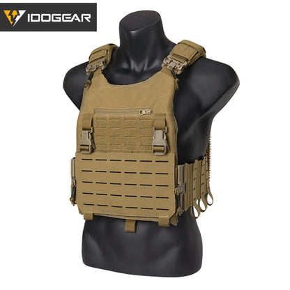 IDOGEAR LSR 500D Tactical Vest Training With Elastic Sides Combat Vest Quick Release Laser Cut Military Plate Carrier 3318