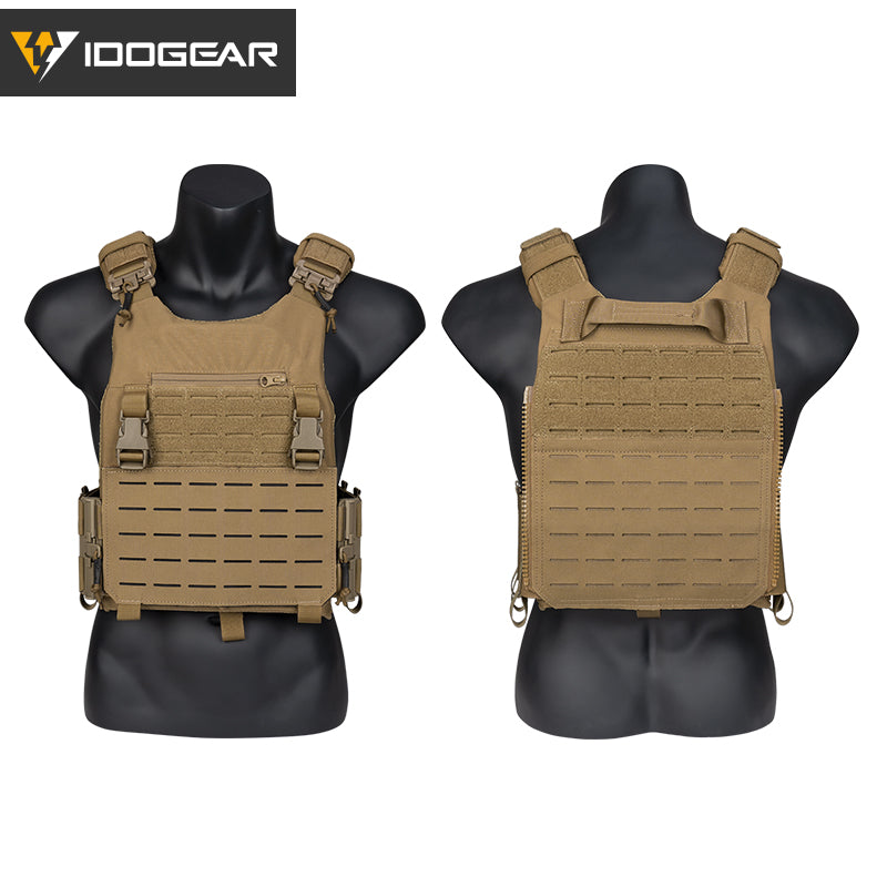 IDOGEAR LSR 500D Tactical Vest Training With Elastic Sides Combat Vest Quick Release Laser Cut Military Plate Carrier 3318