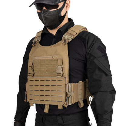 IDOGEAR LSR 500D Tactical Vest Training With Elastic Sides Combat Vest Quick Release Laser Cut Military Plate Carrier 3318