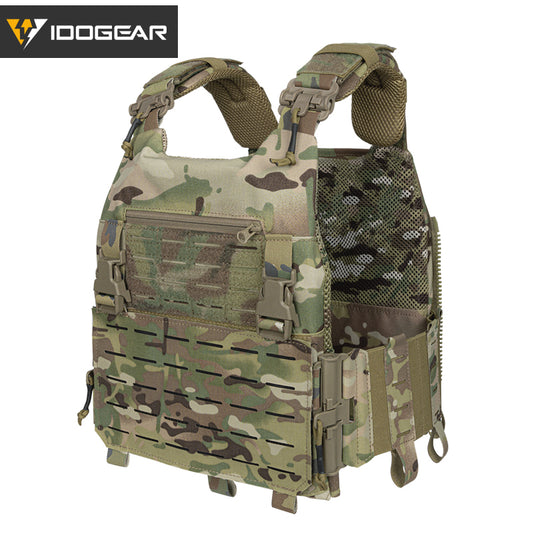 IDOGEAR LSR 500D Tactical Vest Training With Elastic Sides Combat Vest Quick Release Laser Cut Military Plate Carrier 3318