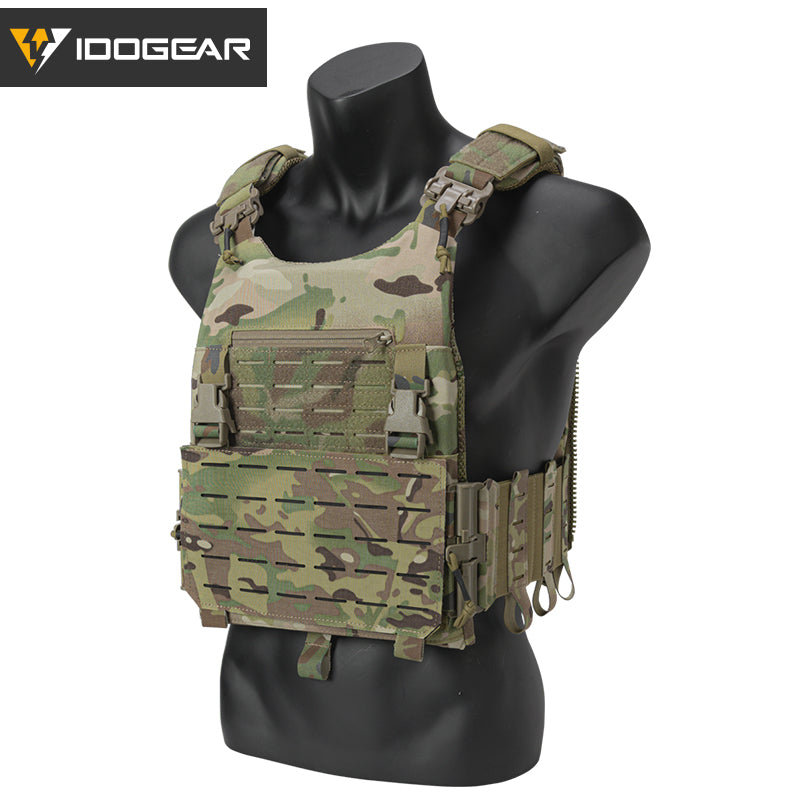 IDOGEAR LSR 500D Tactical Vest Training With Elastic Sides Combat Vest Quick Release Laser Cut Military Plate Carrier 3318