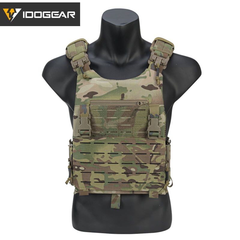 IDOGEAR LSR 500D Tactical Vest Training With Elastic Sides Combat Vest Quick Release Laser Cut Military Plate Carrier 3318