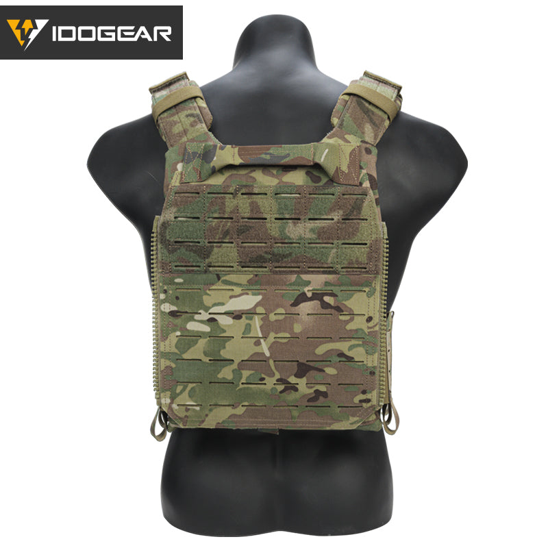 IDOGEAR LSR 500D Tactical Vest Training With Elastic Sides Combat Vest Quick Release Laser Cut Military Plate Carrier 3318
