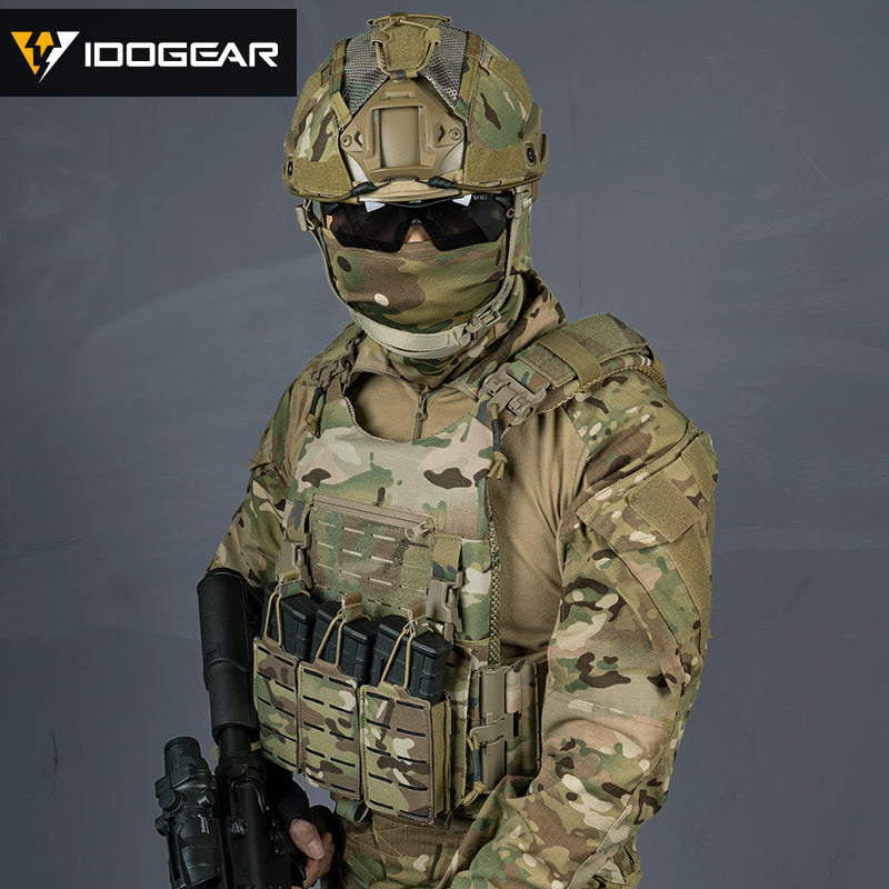 IDOGEAR LSR 500D Tactical Vest Training With Elastic Sides Combat Vest Quick Release Laser Cut Military Plate Carrier 3318