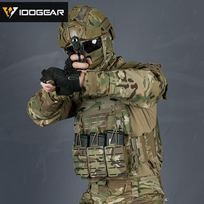 IDOGEAR LSR 500D Tactical Vest Training With Elastic Sides Combat Vest Quick Release Laser Cut Military Plate Carrier 3318