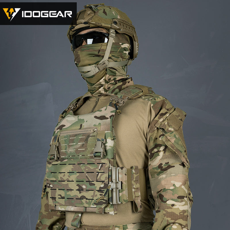 IDOGEAR LSR 500D Tactical Vest Training With Elastic Sides Combat Vest Quick Release Laser Cut Military Plate Carrier 3318