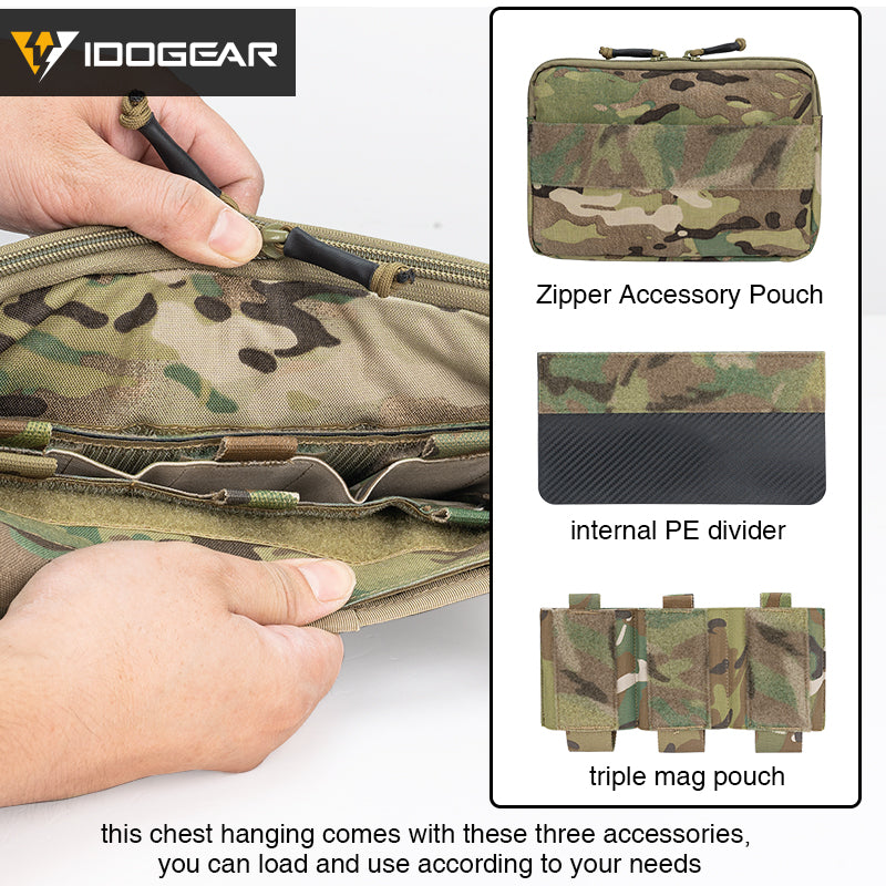 IDOGEAR Tactical KGR Chest Rig Multicam Lightweight Genuine Airsoft Chest Bags 3319