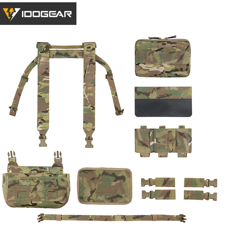 IDOGEAR Tactical KGR Chest Rig Multicam Lightweight Genuine Airsoft Chest Bags 3319