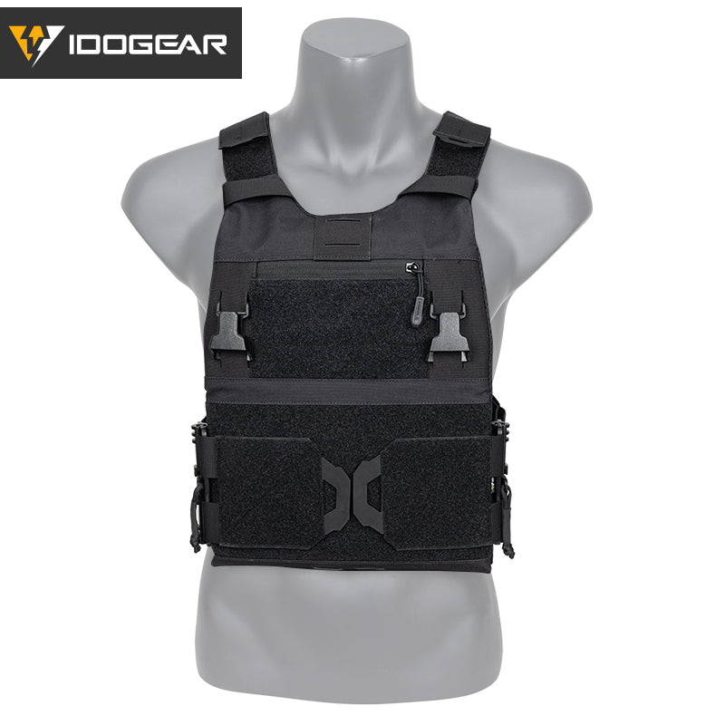 IDOGEAR 3.0 FCSK Quick Release Tactical Vest With Elastic Sides Plate Carrier for Airsoft, Military Combat Vest 3320