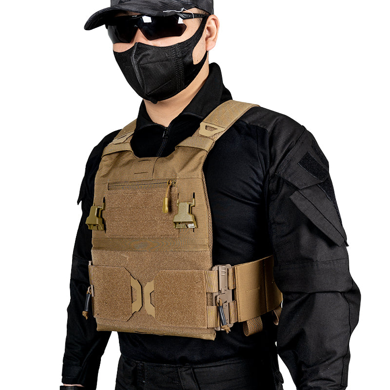 IDOGEAR 3.0 FCSK Quick Release Tactical Vest With Elastic Sides Plate Carrier for Airsoft, Military Combat Vest 3320