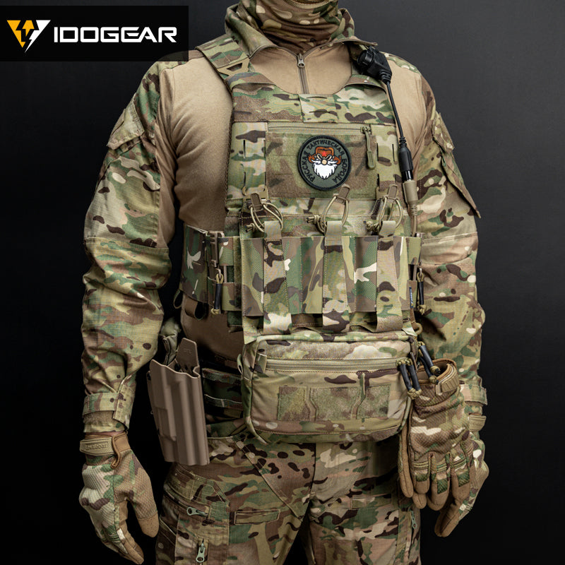 IDOGEAR 3.0 FCSK Quick Release Tactical Vest With Elastic Sides Plate Carrier for Airsoft, Military Combat Vest 3320