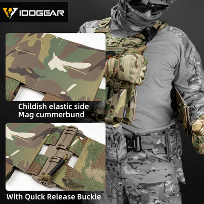 IDOGEAR 3.0 FCSK Quick Release Tactical Vest With Elastic Sides Plate Carrier for Airsoft, Military Combat Vest 3320