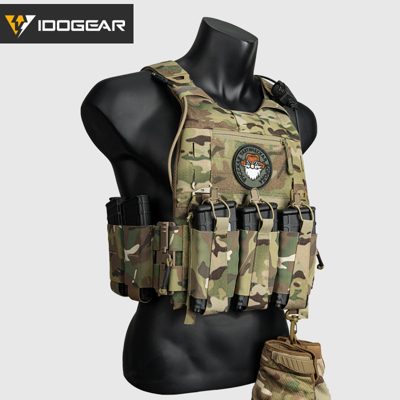 IDOGEAR 3.0 FCSK Quick Release Tactical Vest With Elastic Sides Plate Carrier for Airsoft, Military Combat Vest 3320