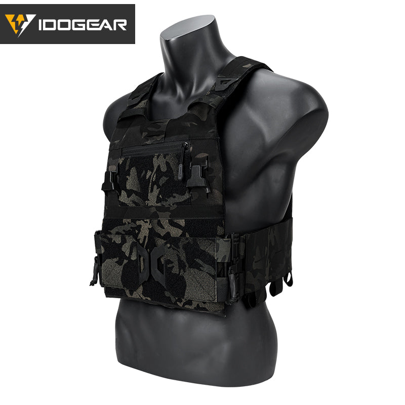 IDOGEAR 3.0 FCSK Quick Release Tactical Vest With Elastic Sides Plate Carrier for Airsoft, Military Combat Vest 3320