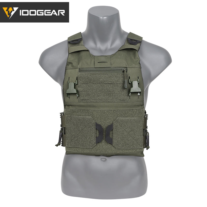 IDOGEAR 3.0 FCSK Quick Release Tactical Vest With Elastic Sides Plate Carrier for Airsoft, Military Combat Vest 3320