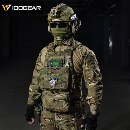IDOGEAR 3.0 FCSK Quick Release Tactical Vest With Elastic Sides Plate Carrier for Airsoft, Military Combat Vest 3320