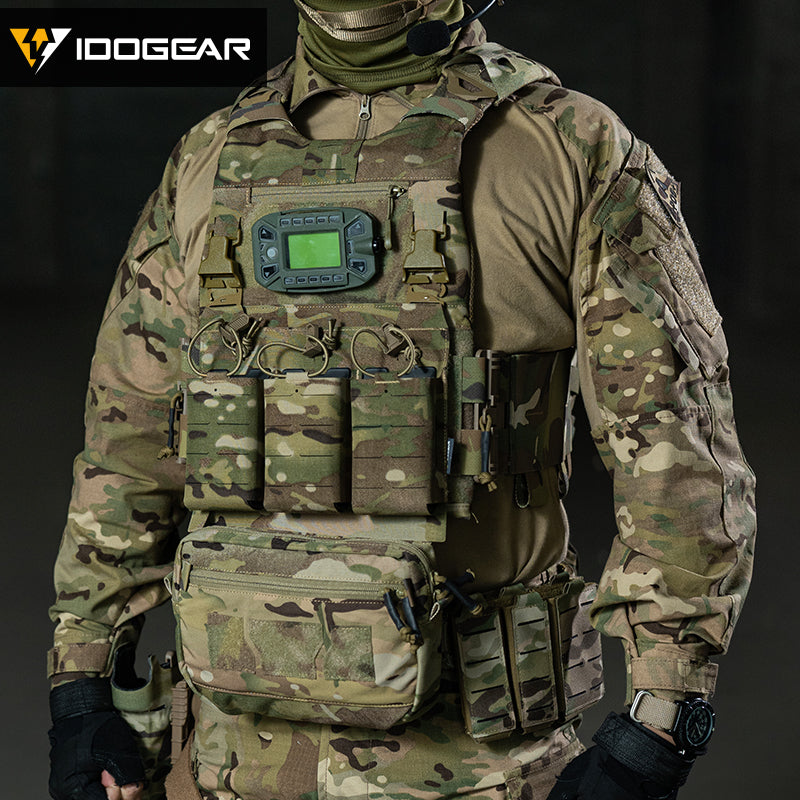 IDOGEAR 3.0 FCSK Quick Release Tactical Vest With Elastic Sides Plate Carrier for Airsoft, Military Combat Vest 3320